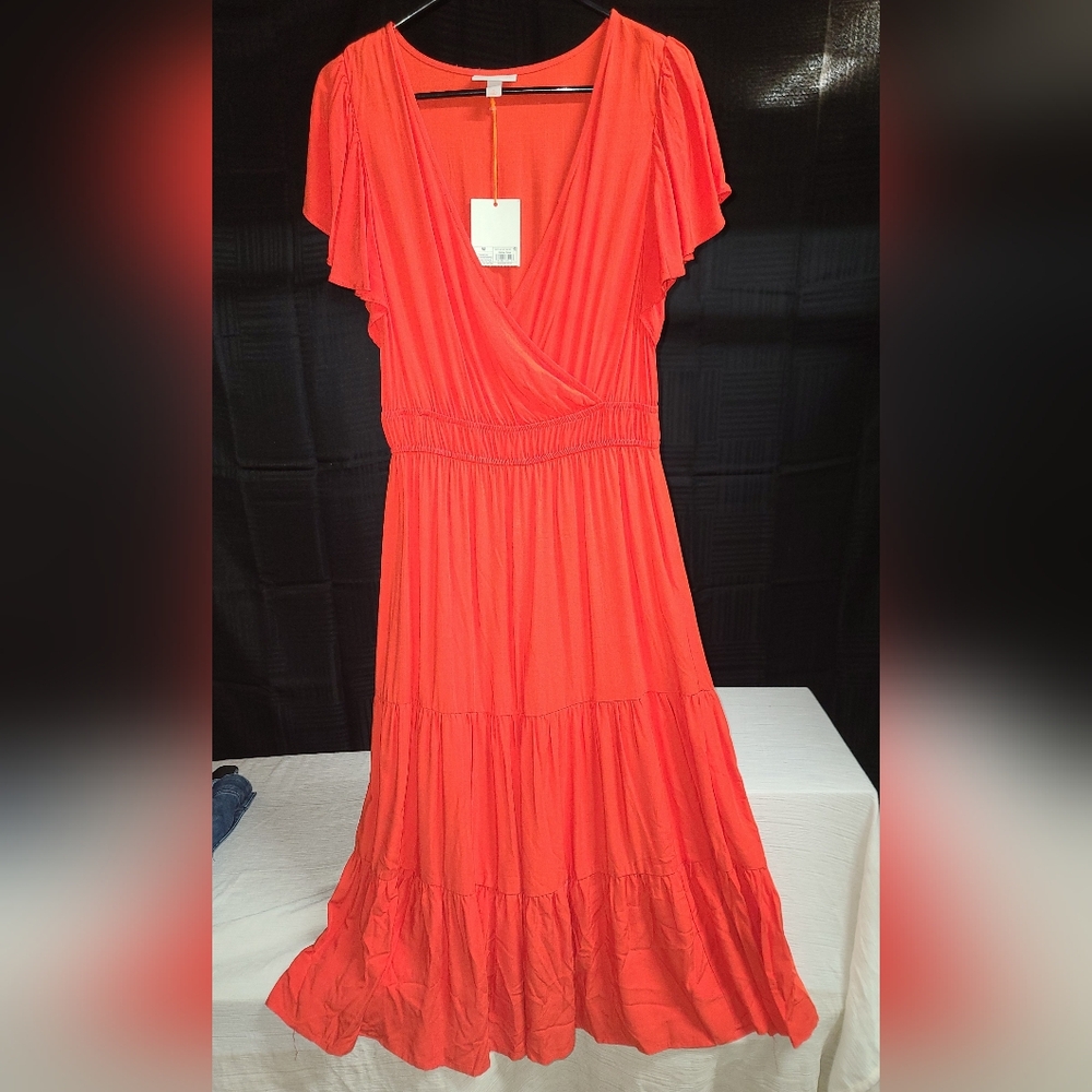 Knox Rose Maxi Dress in Bright Coral Red NWT
